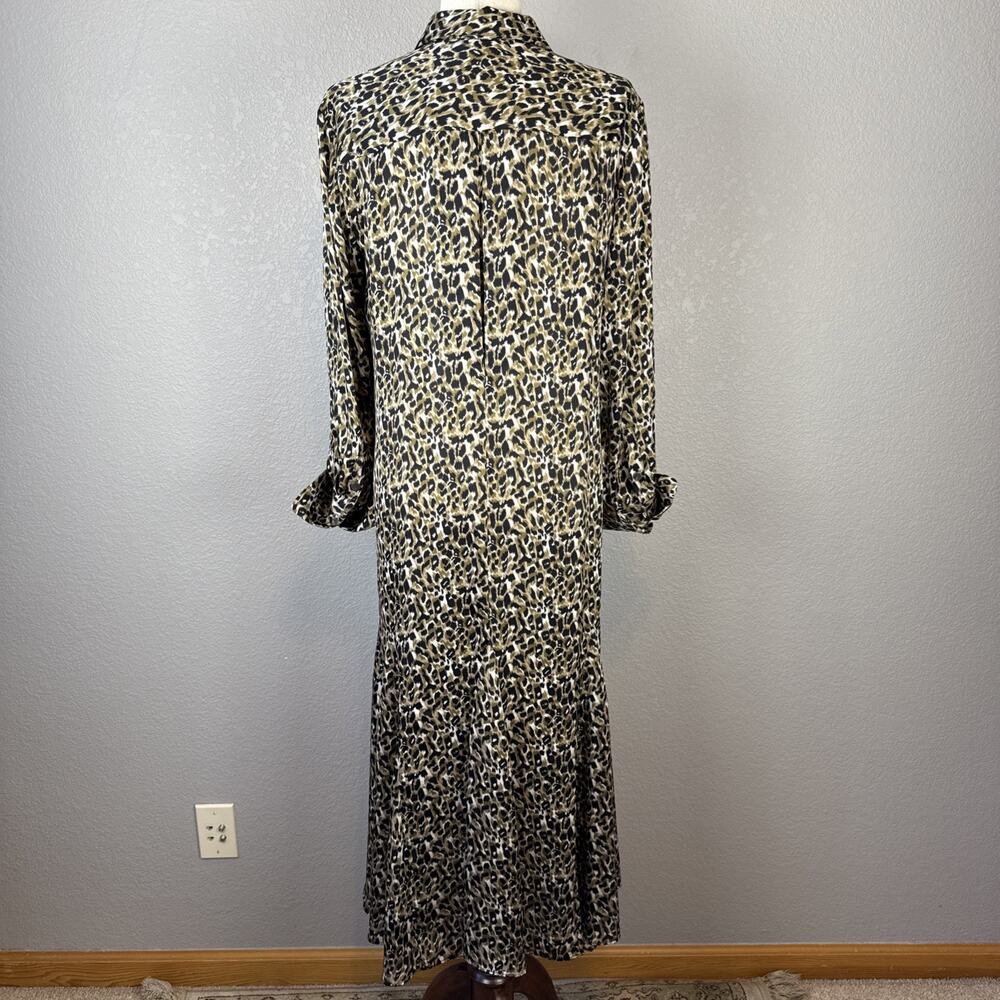 Equipment Womens Lenora Midi Maxi Shirt Dress Size M Animal Print Long Sleeve - Picture 7 of 10
